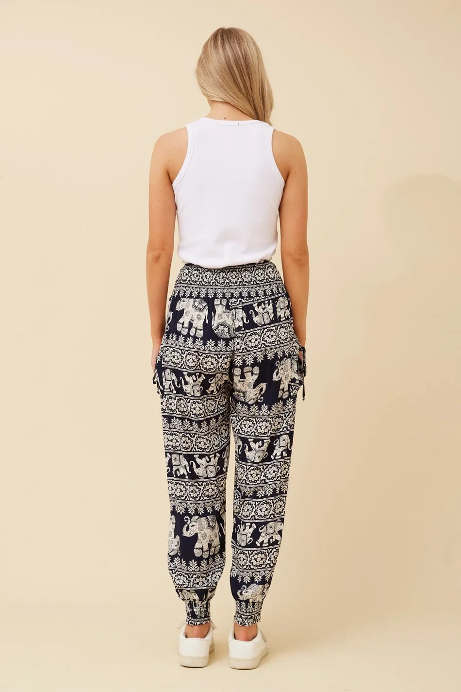 ELEPHANT PRINT BOHO HAREM PANTS