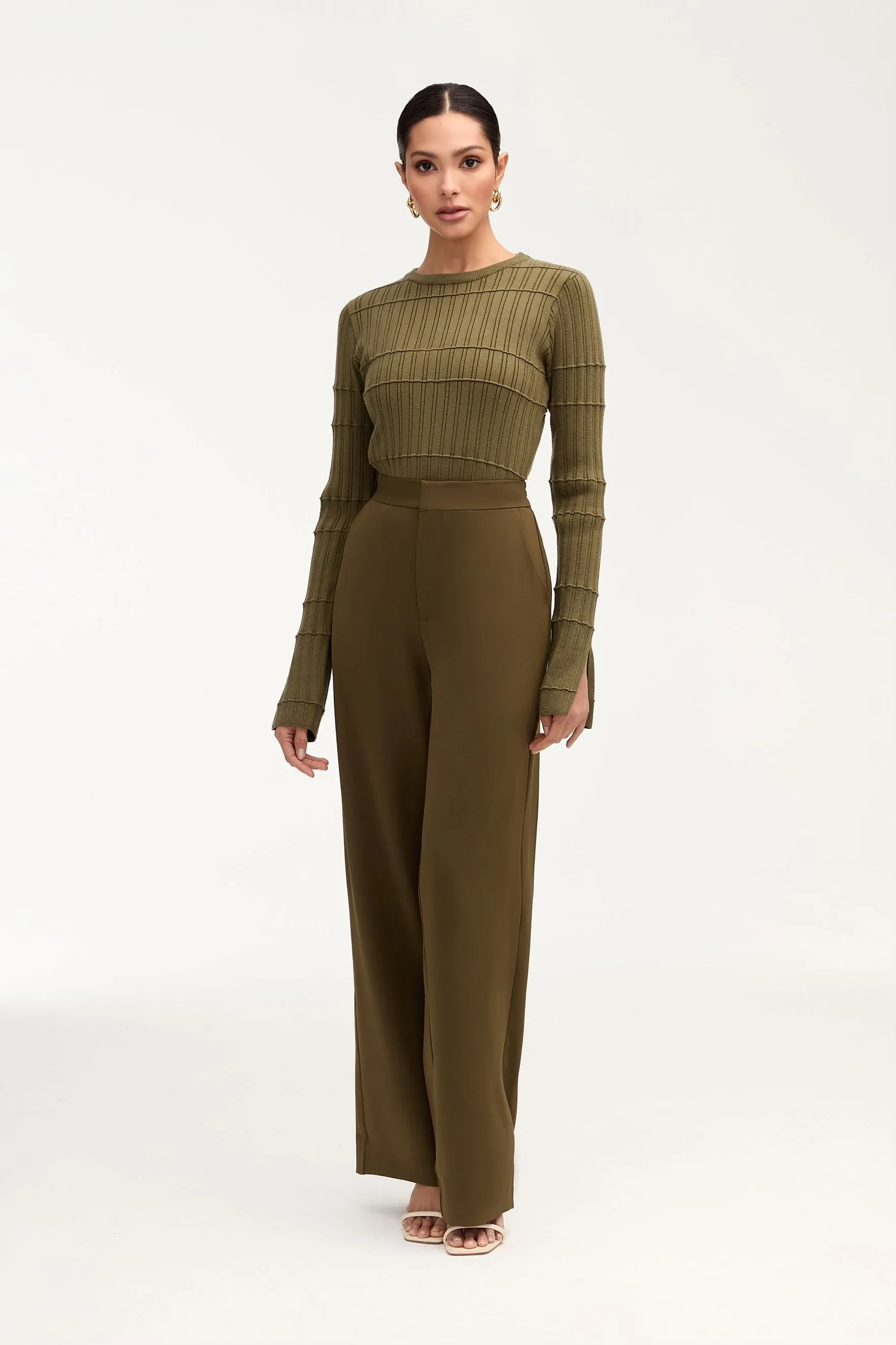 Essential Wide Leg Pants - Khaki