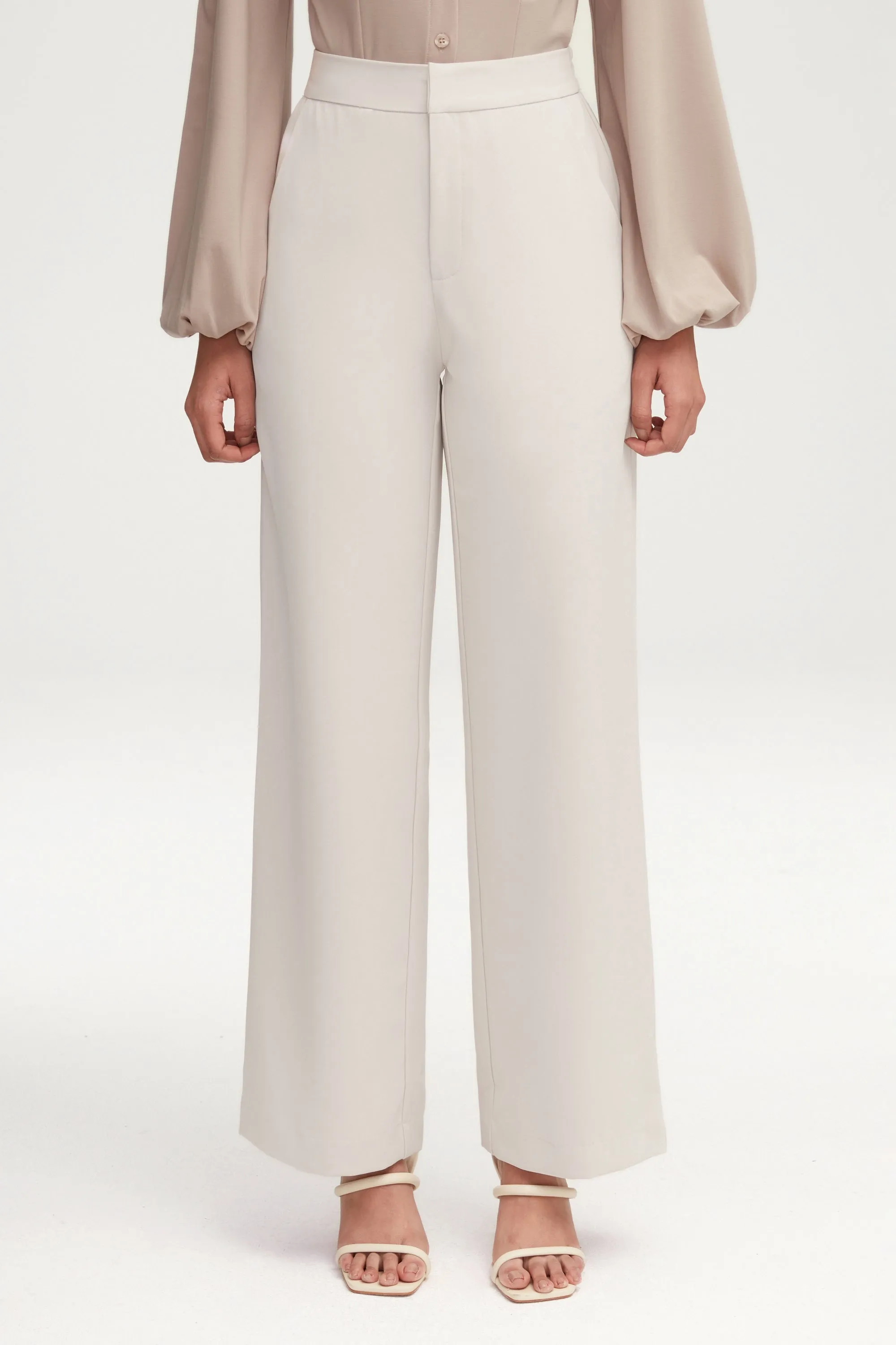 Essential Wide Leg Pants - Stone