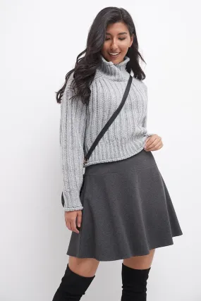 Fit-And-Flare Skirt with Wide Waistband