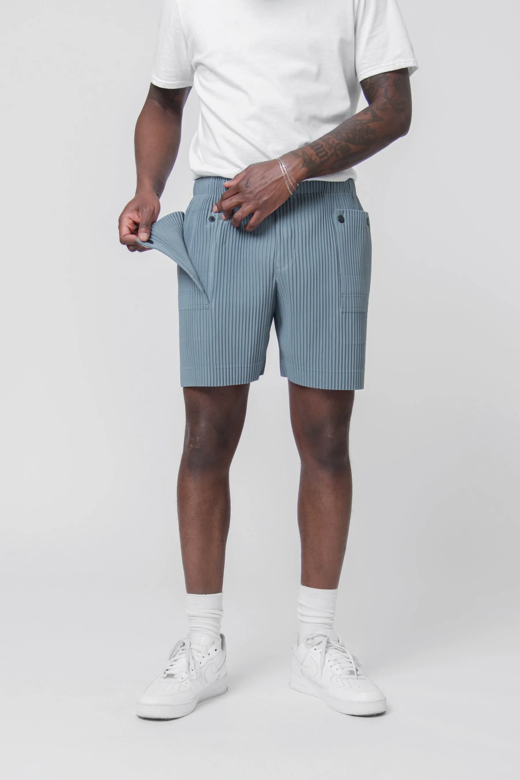 Flip Pleated Short Moss Grey JF174-13