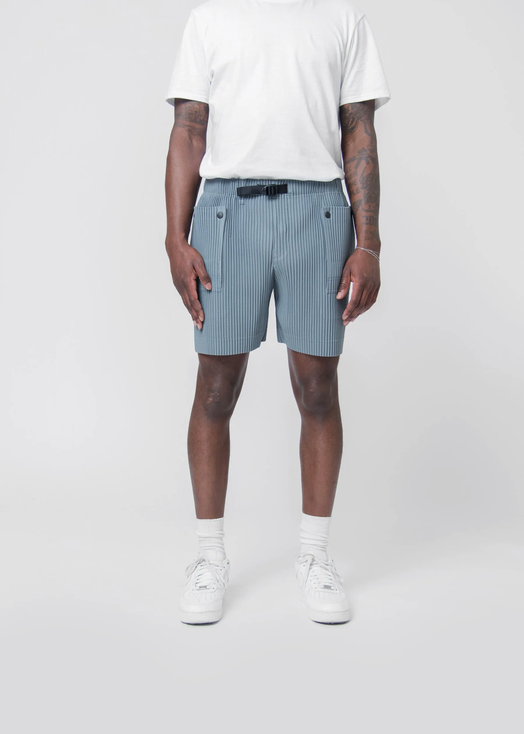 Flip Pleated Short Moss Grey JF174-13