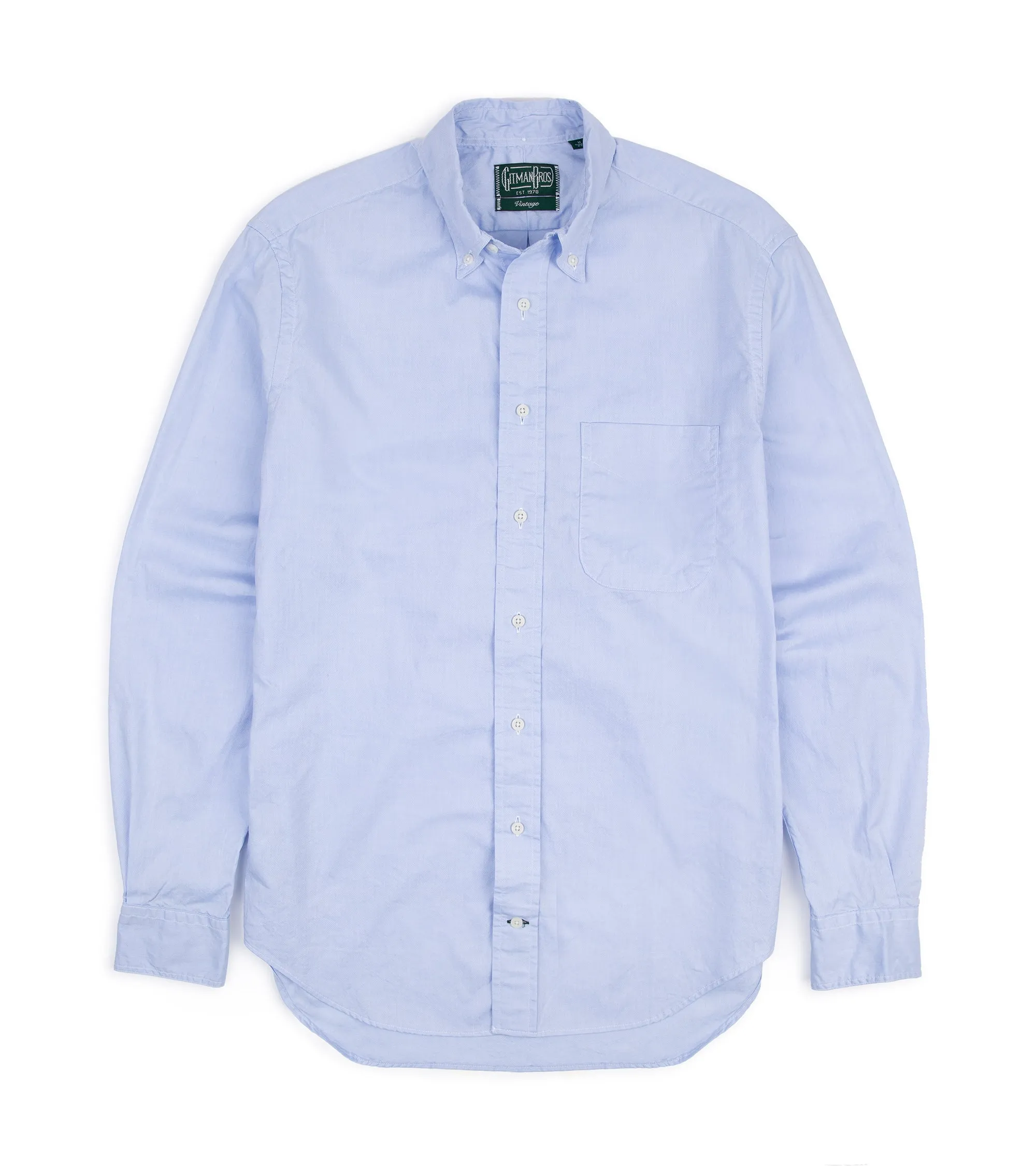 Gitman Vintage Zephyr Cotton Shirt: Blue