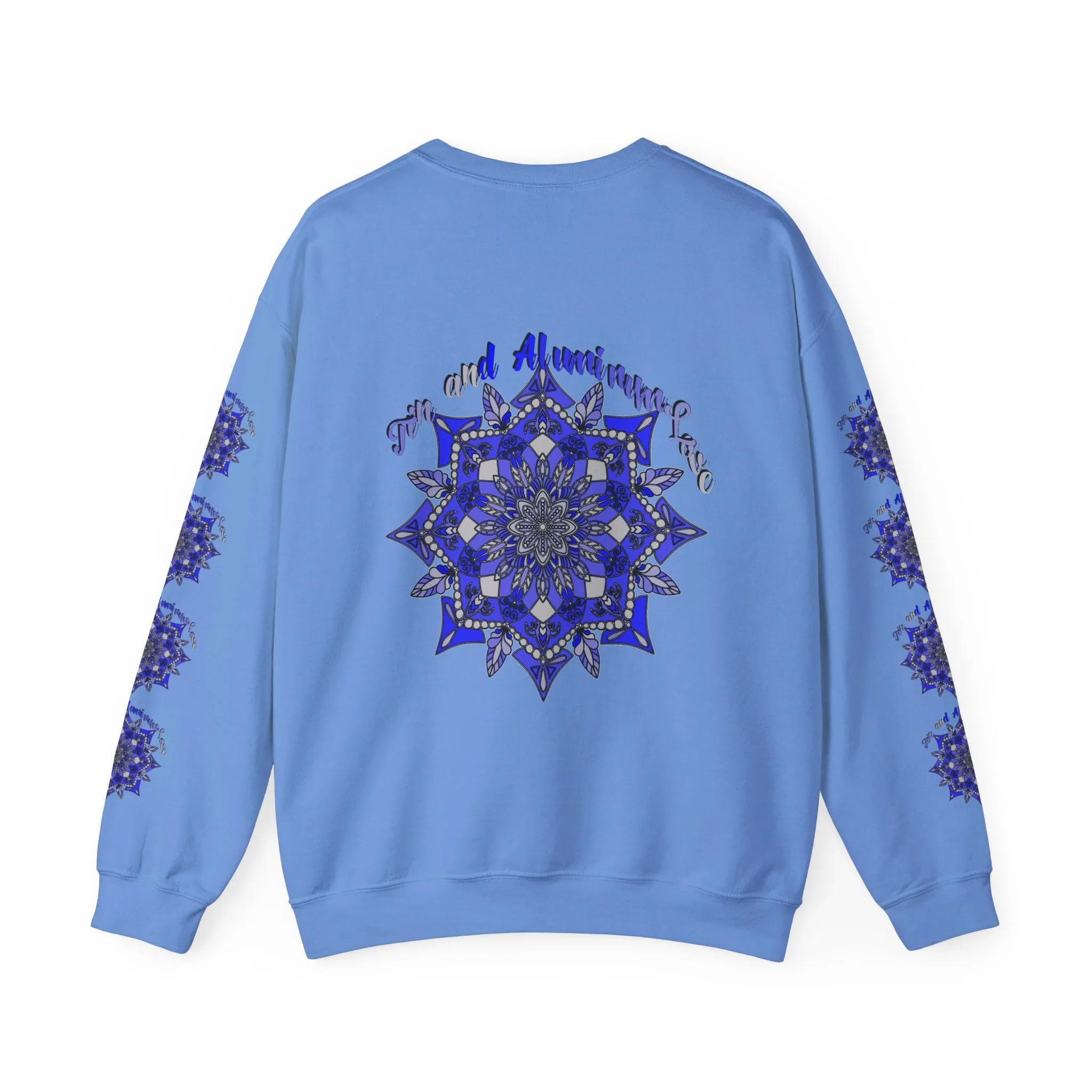 Handmade Mandala Design Unisex Sweatshirt - 10th Anniversary Tin and Aluminum Love