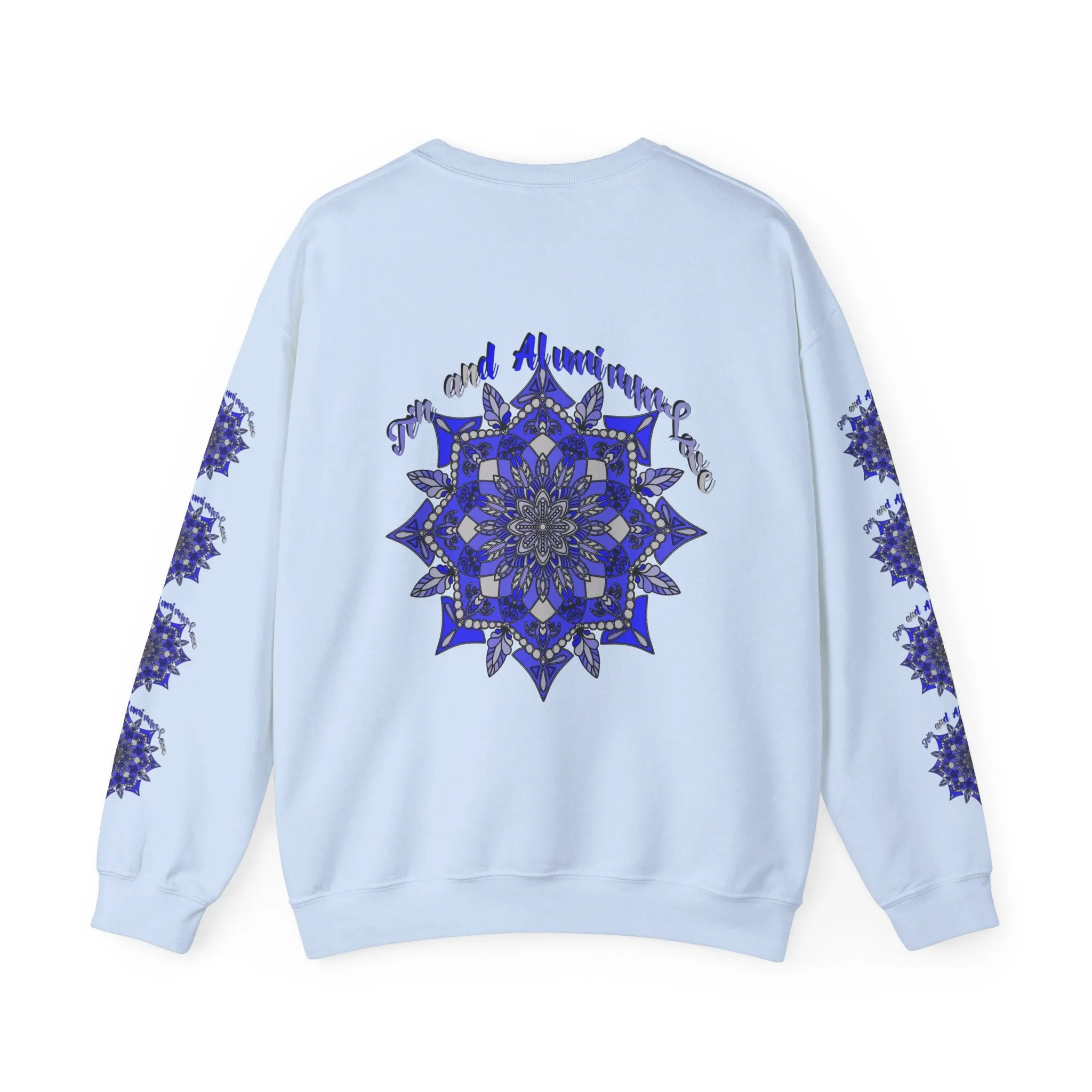 Handmade Mandala Design Unisex Sweatshirt - 10th Anniversary Tin and Aluminum Love