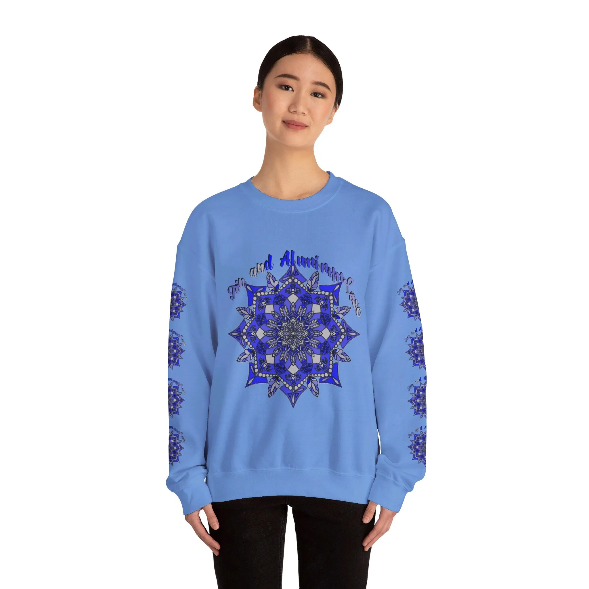 Handmade Mandala Design Unisex Sweatshirt - 10th Anniversary Tin and Aluminum Love