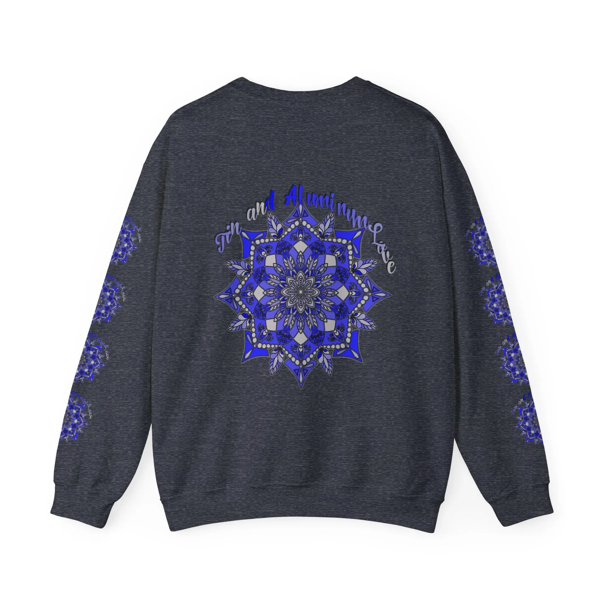 Handmade Mandala Design Unisex Sweatshirt - 10th Anniversary Tin and Aluminum Love