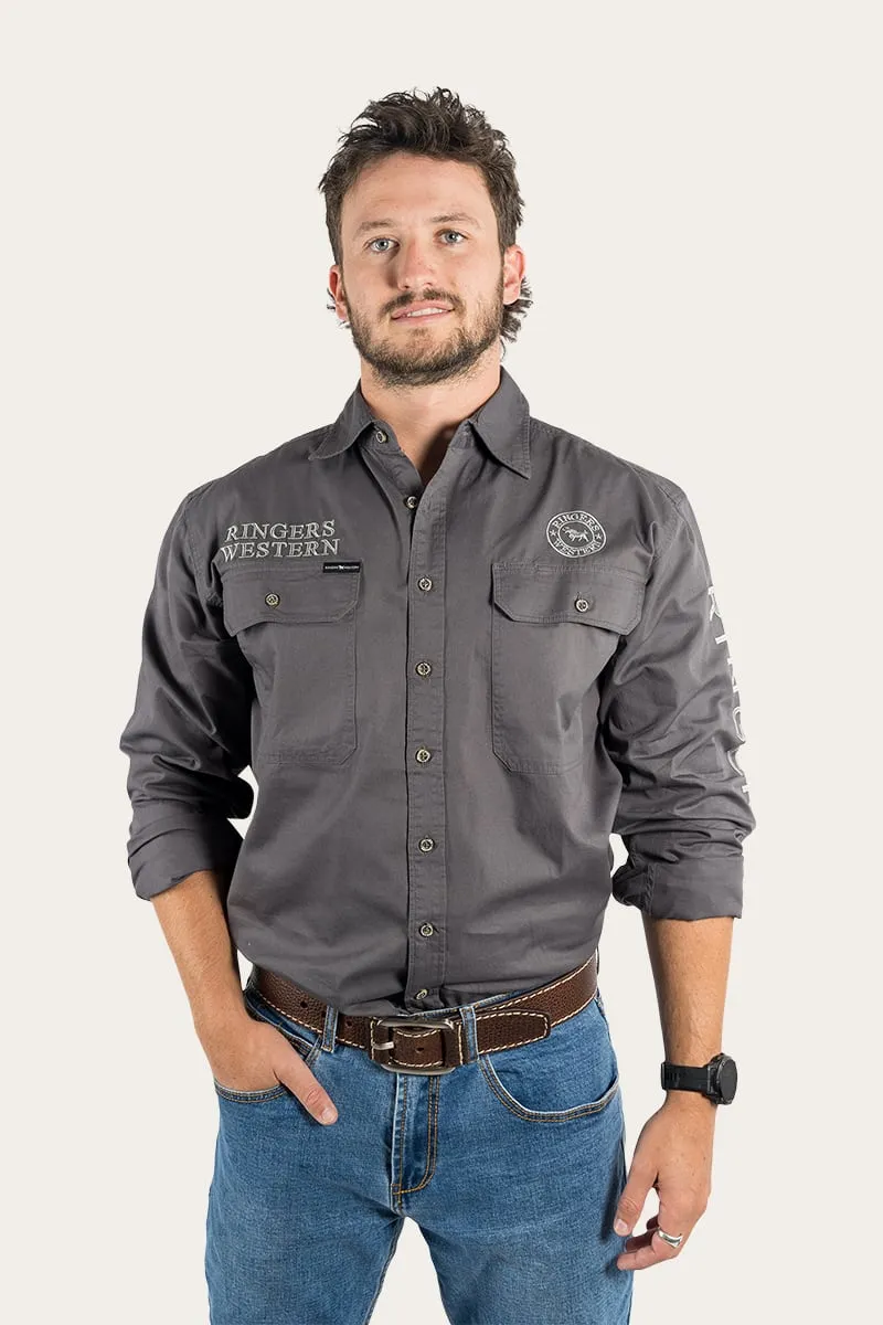 Hawkeye Mens Full Button Work Shirt - Magnum/Ultimate Grey