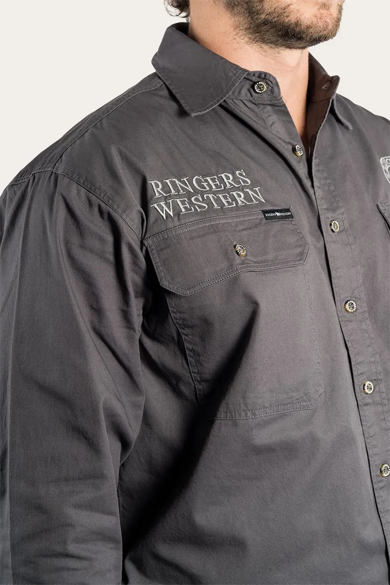 Hawkeye Mens Full Button Work Shirt - Magnum/Ultimate Grey