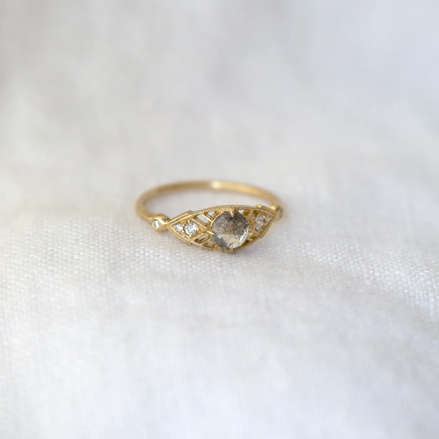 Isadora Ring with Salt and Pepper Diamond