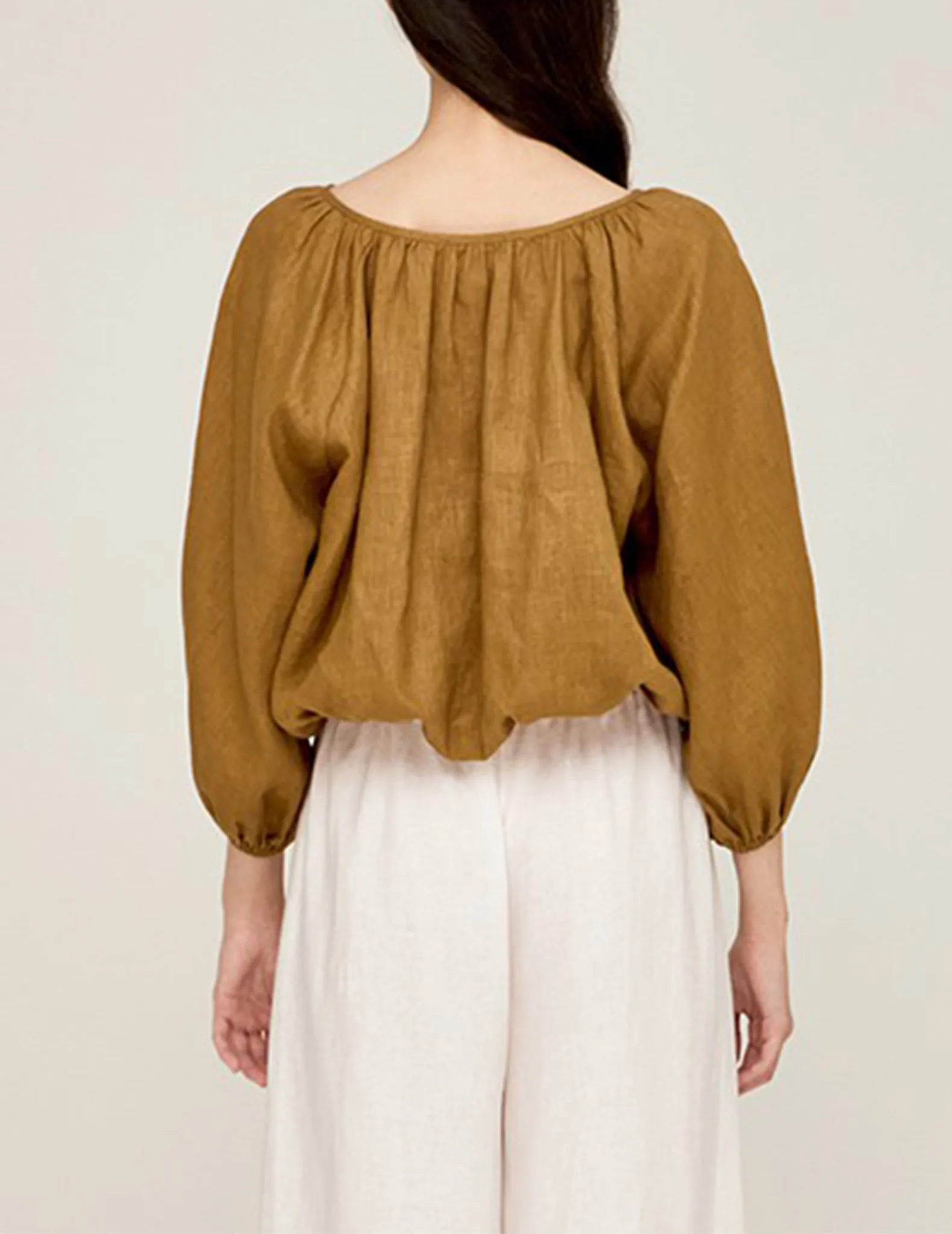 Izara Linen Button Blouse