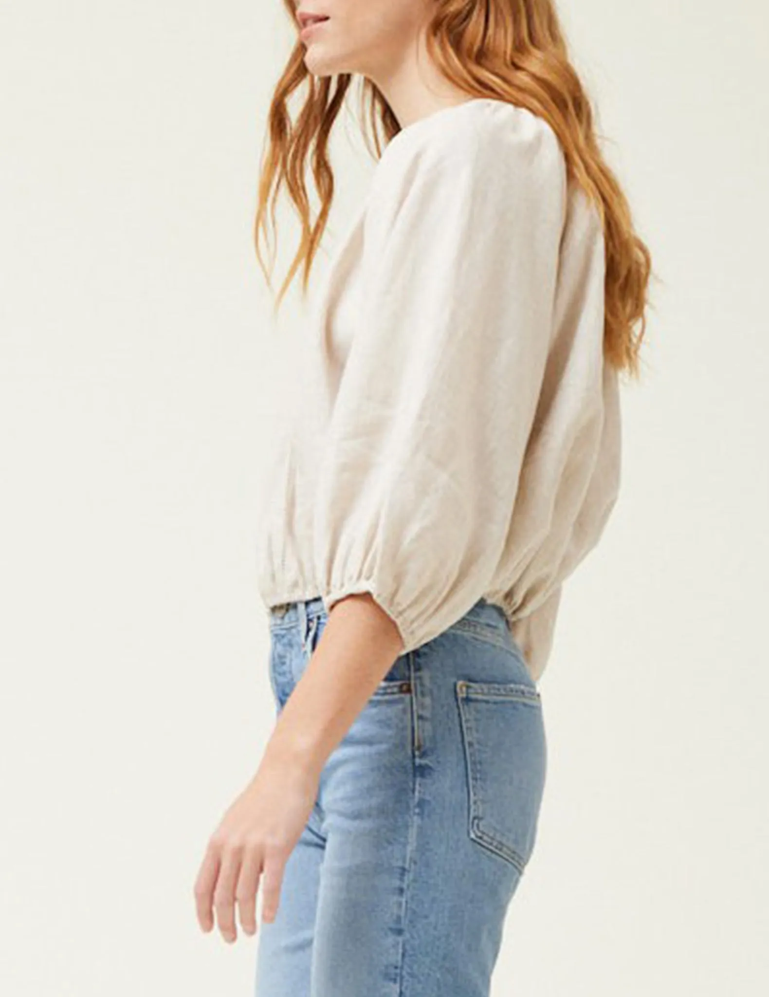 Izara Linen Button Blouse