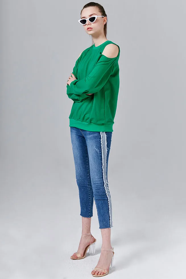 Jackie Cutout Shoulder Sweatshirt