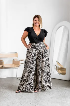 Larsa Wide Leg Pants in Imprint