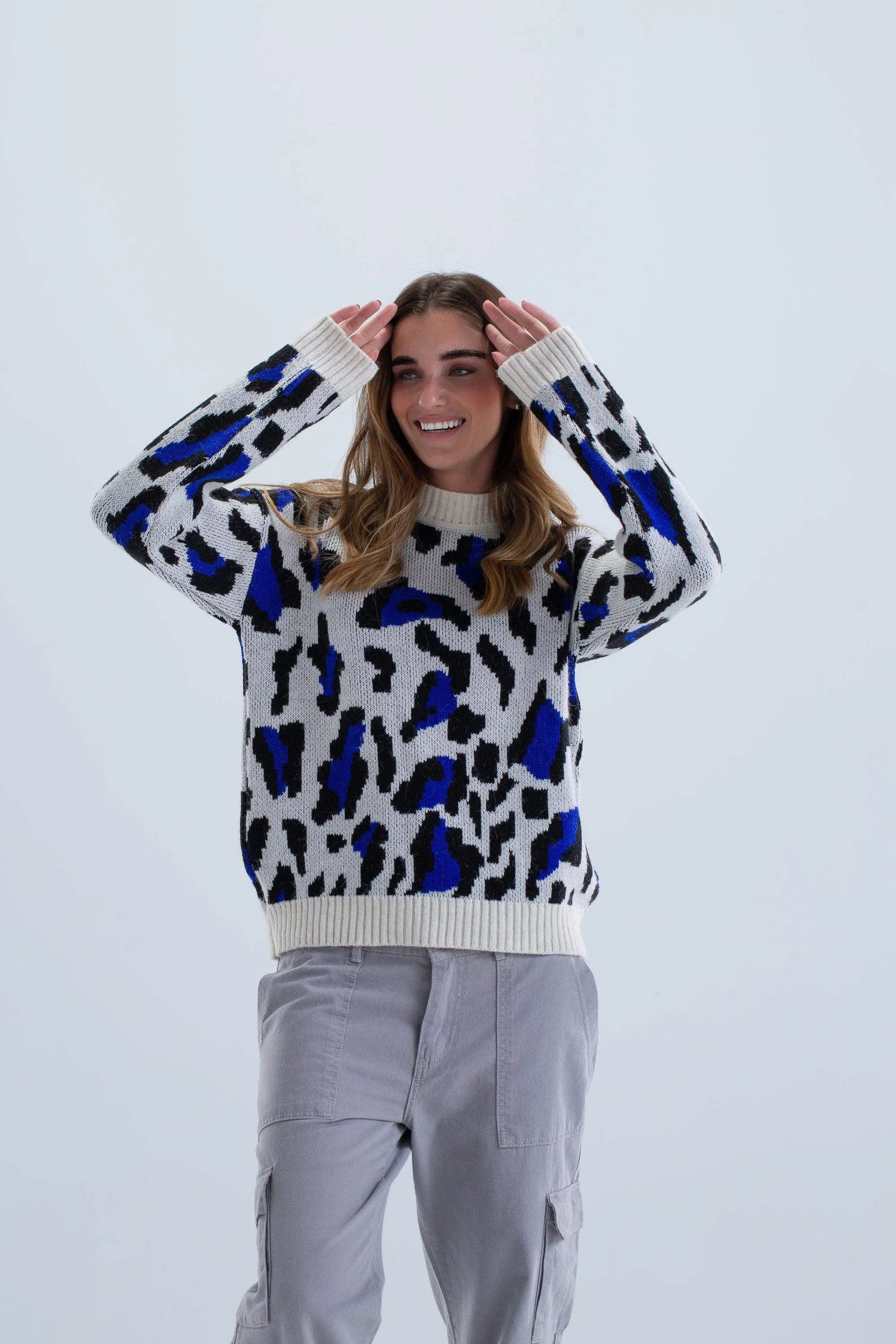 Leopard Print Knitted Pullover