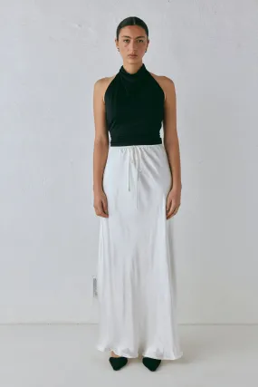 Lyla Satin Maxi Skirt White