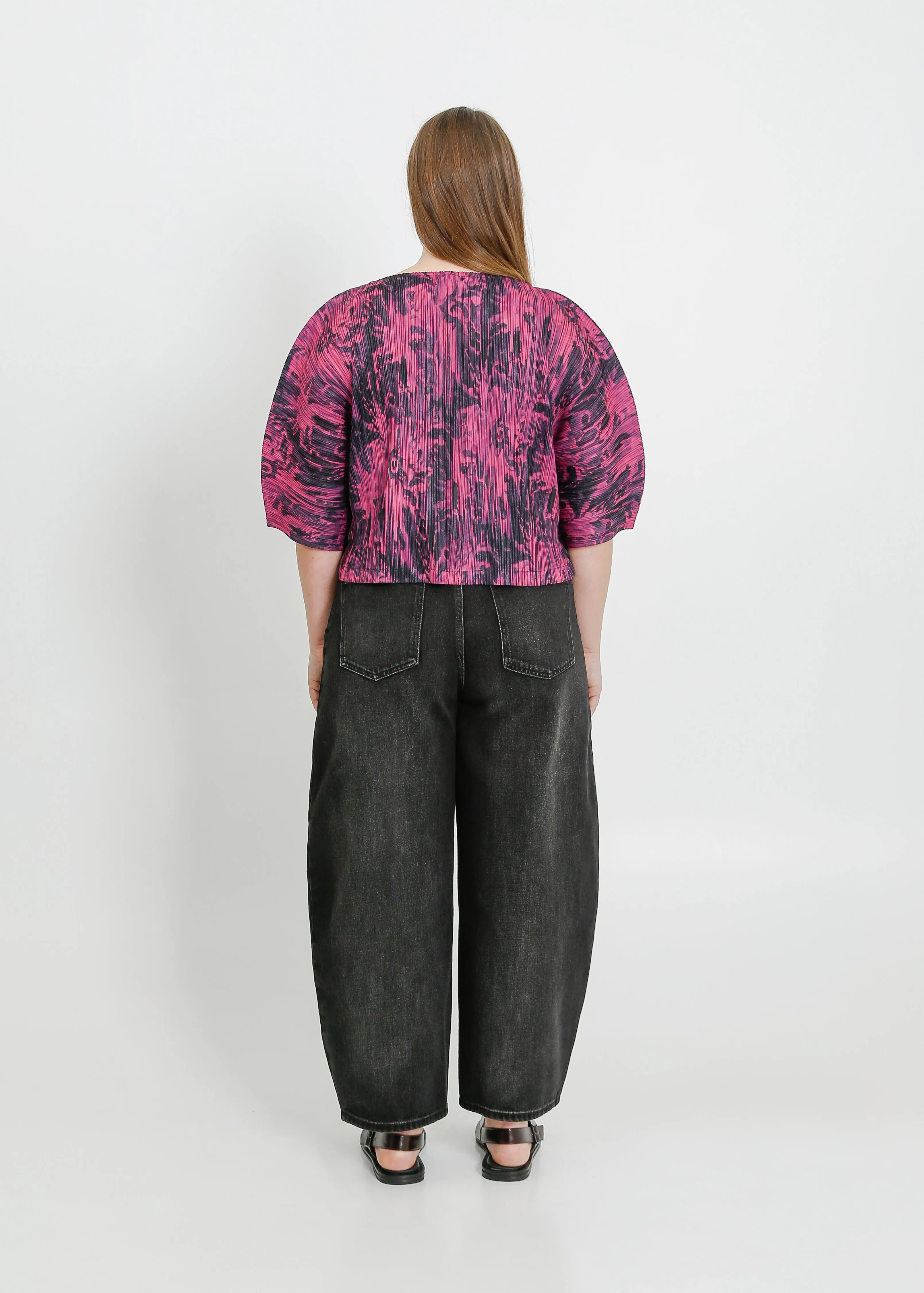 MARGOT PLEAT JACKET / MAGENTA-BLACK