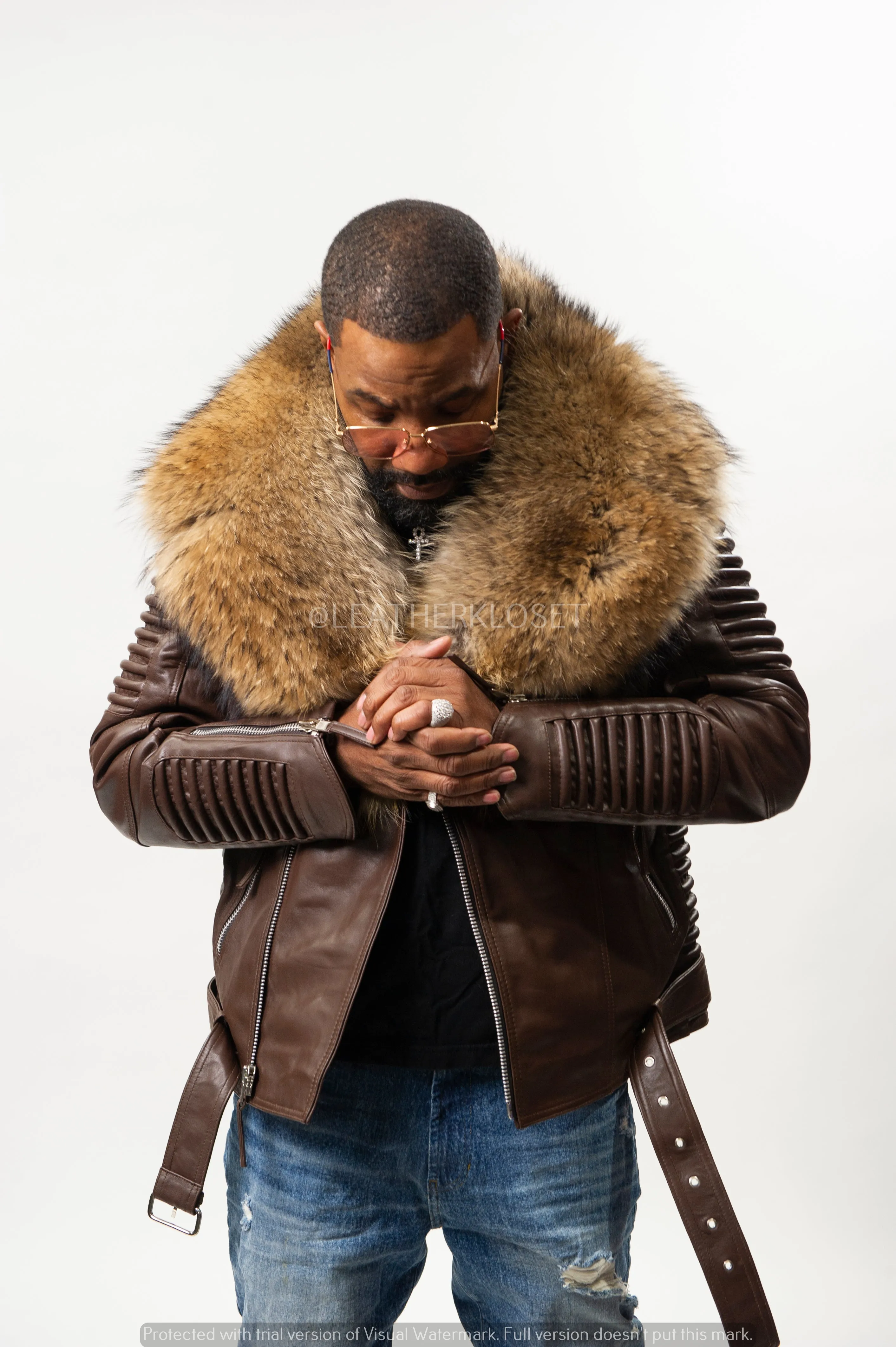 Men's Trey Biker Brown With John Snow Fur