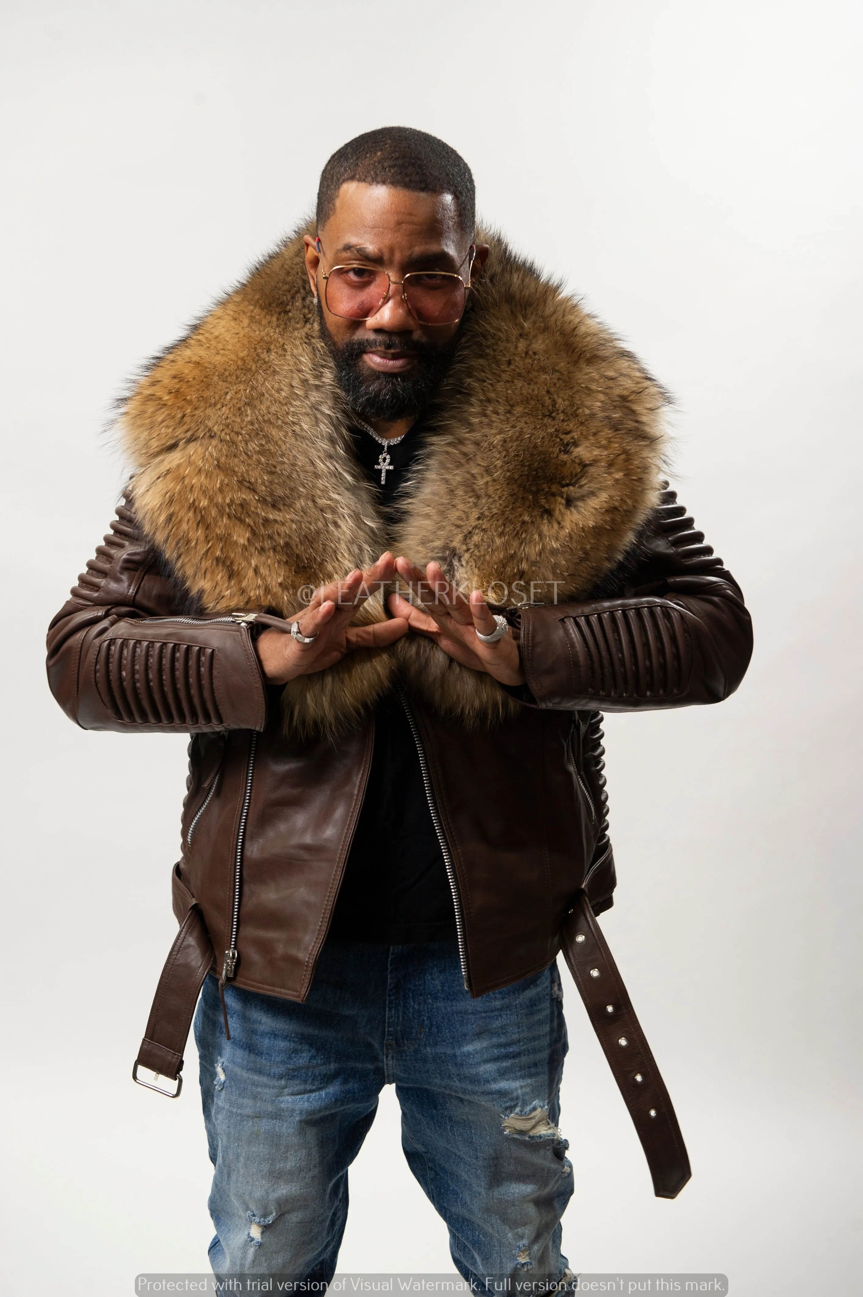 Men's Trey Biker Brown With John Snow Fur