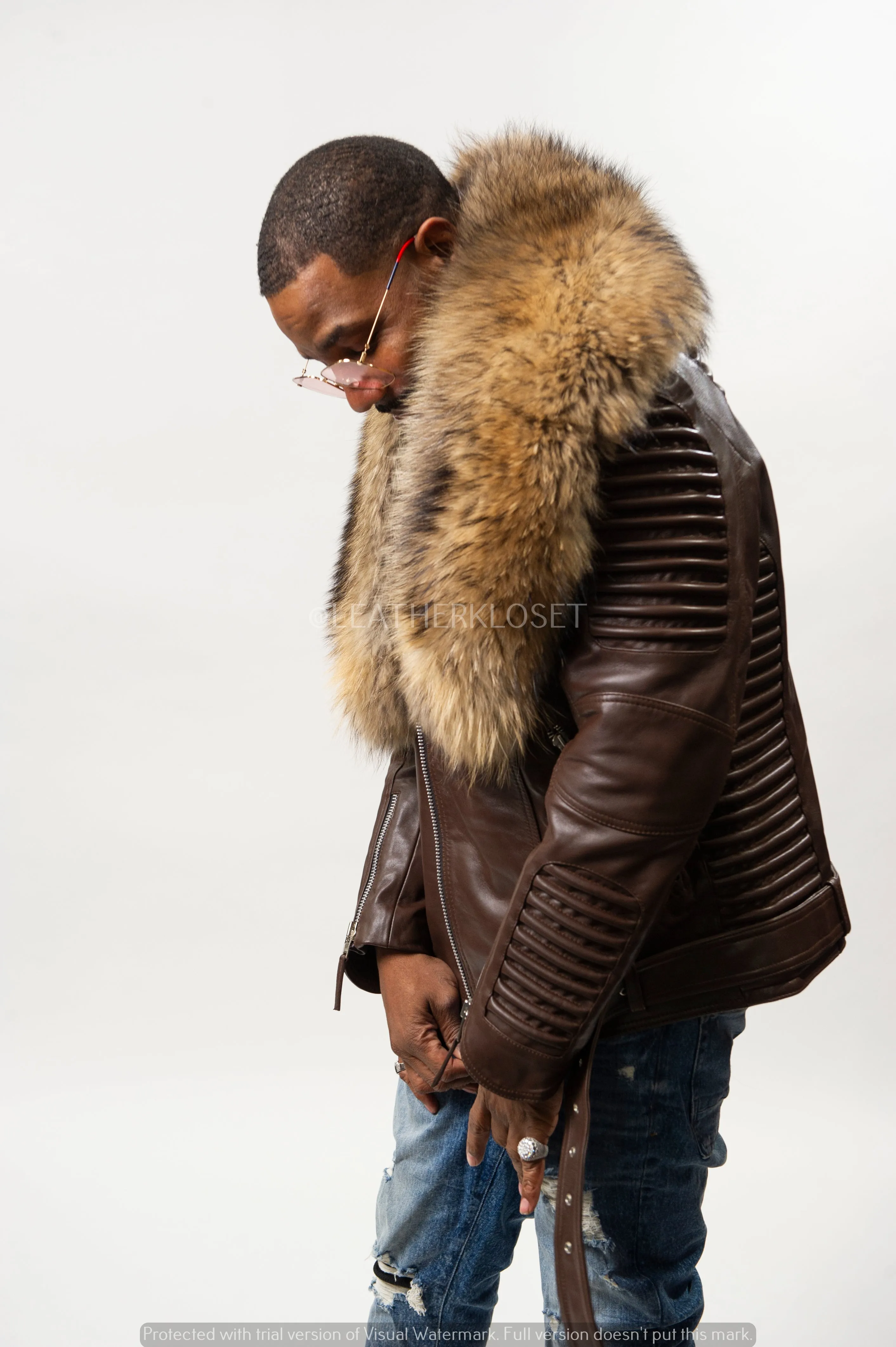 Men's Trey Biker Brown With John Snow Fur