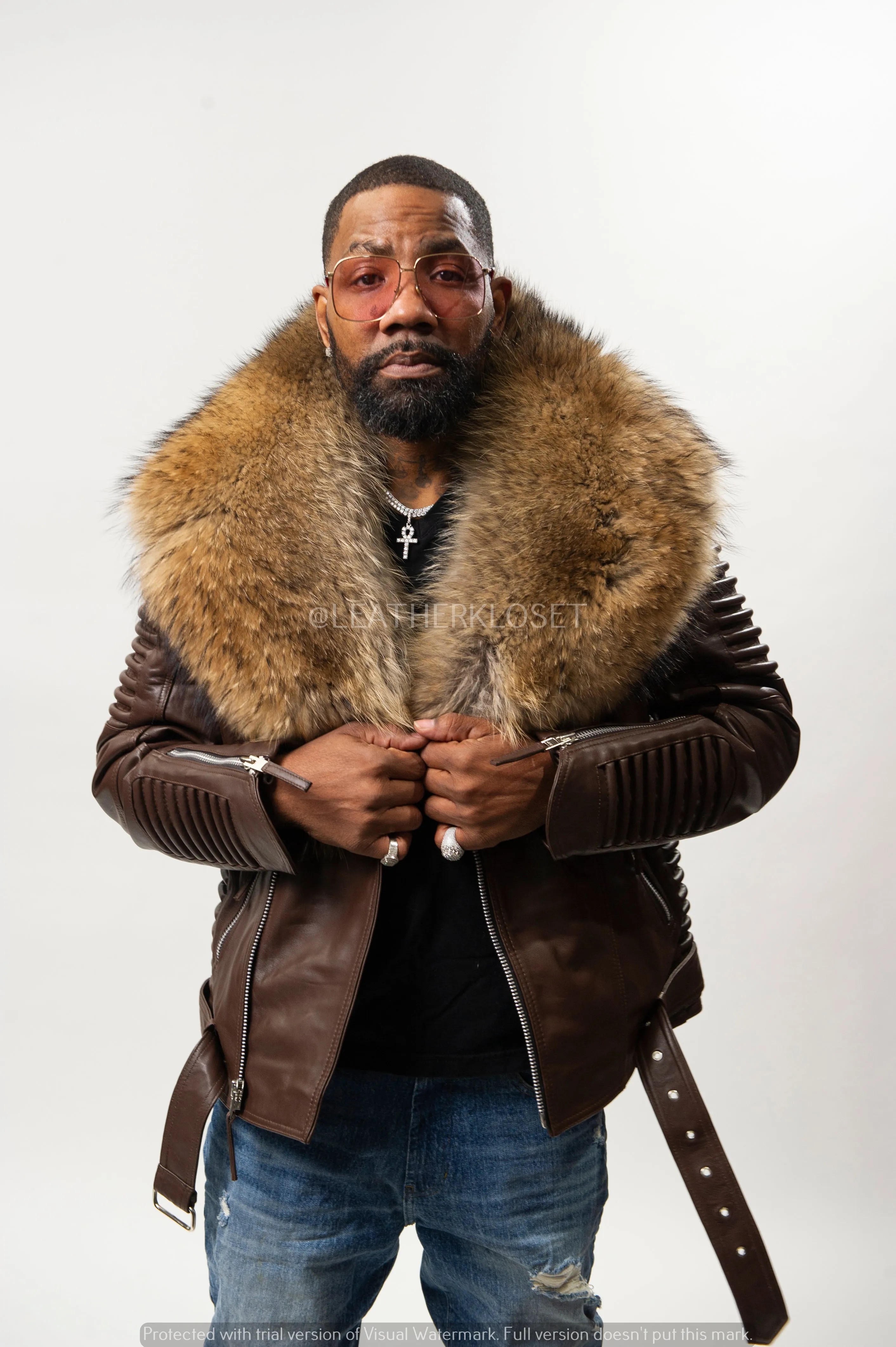 Men's Trey Biker Brown With John Snow Fur