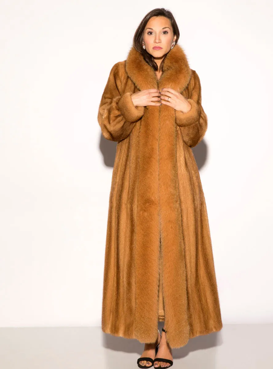 Mink Fur Coat with Fox Fur Tux