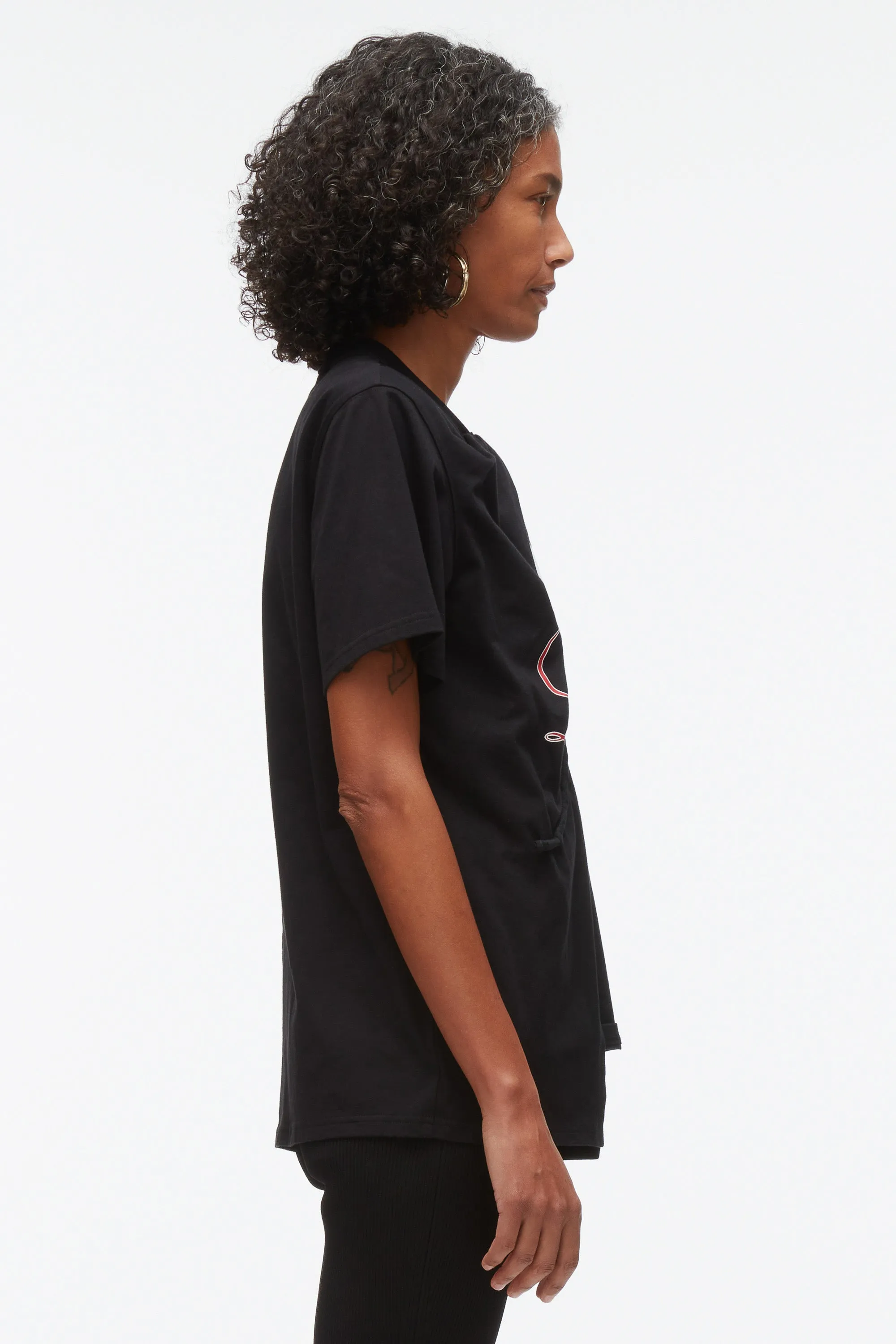 NY Lover Sliced Tee with Poppy Embroidery