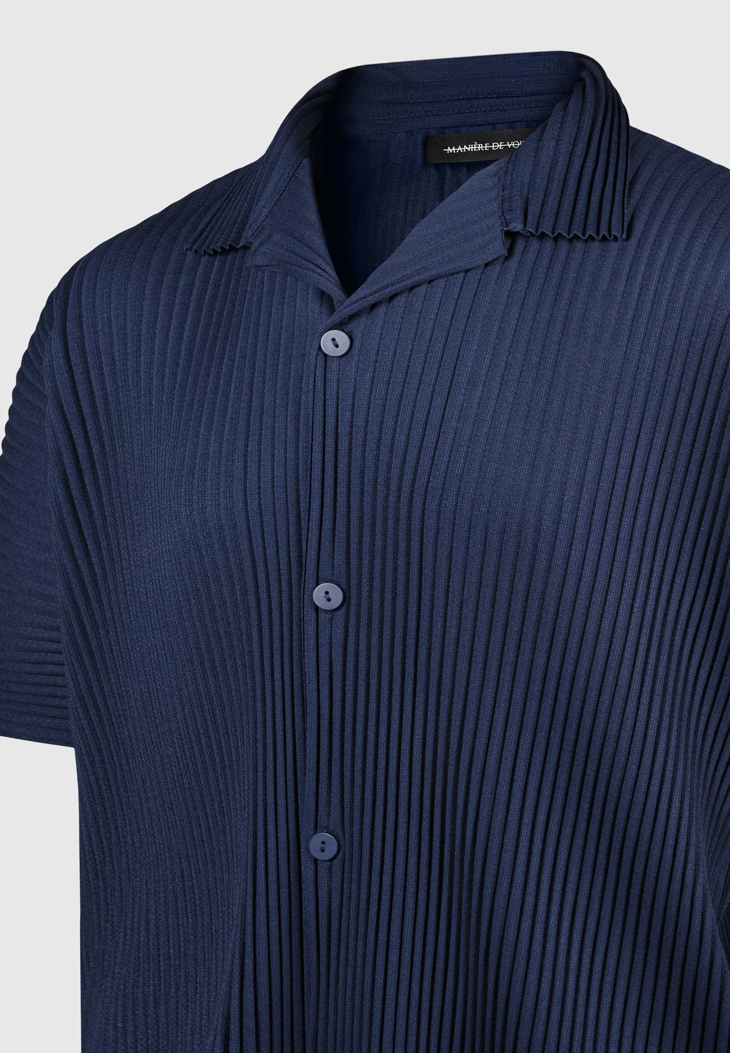 Pleated Shirt - Navy