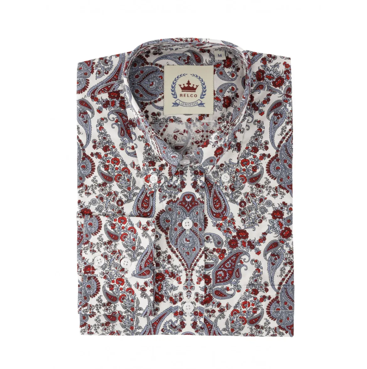 Relco - PS28 Old English White & Red Paisley - Shirt