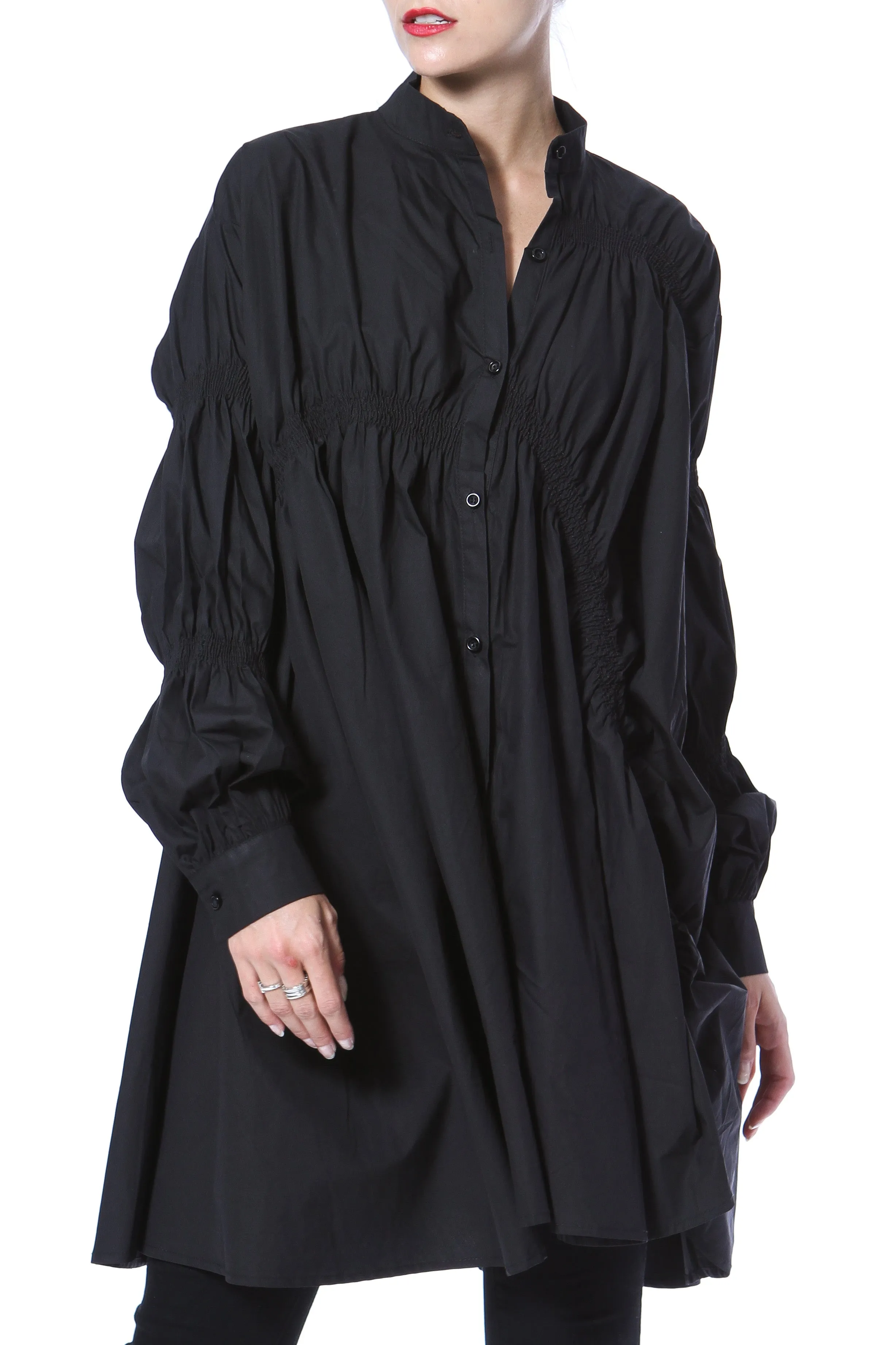 Ruched Shirt-Dress