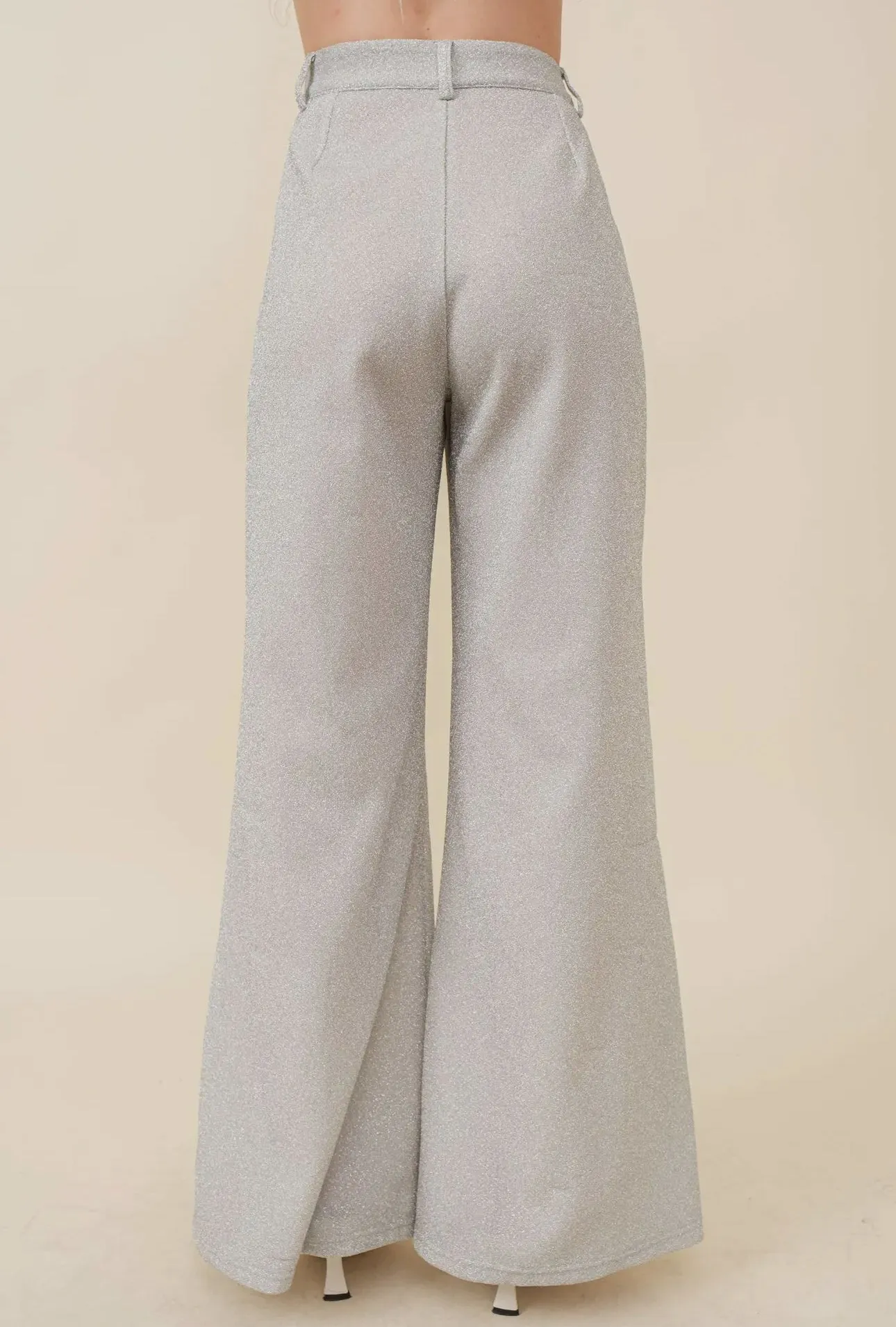 Silver Wide Leg Pants