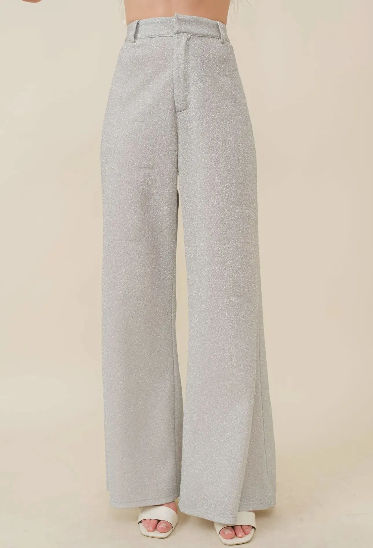 Silver Wide Leg Pants