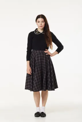 Sophie Purple Check Swing Skirt