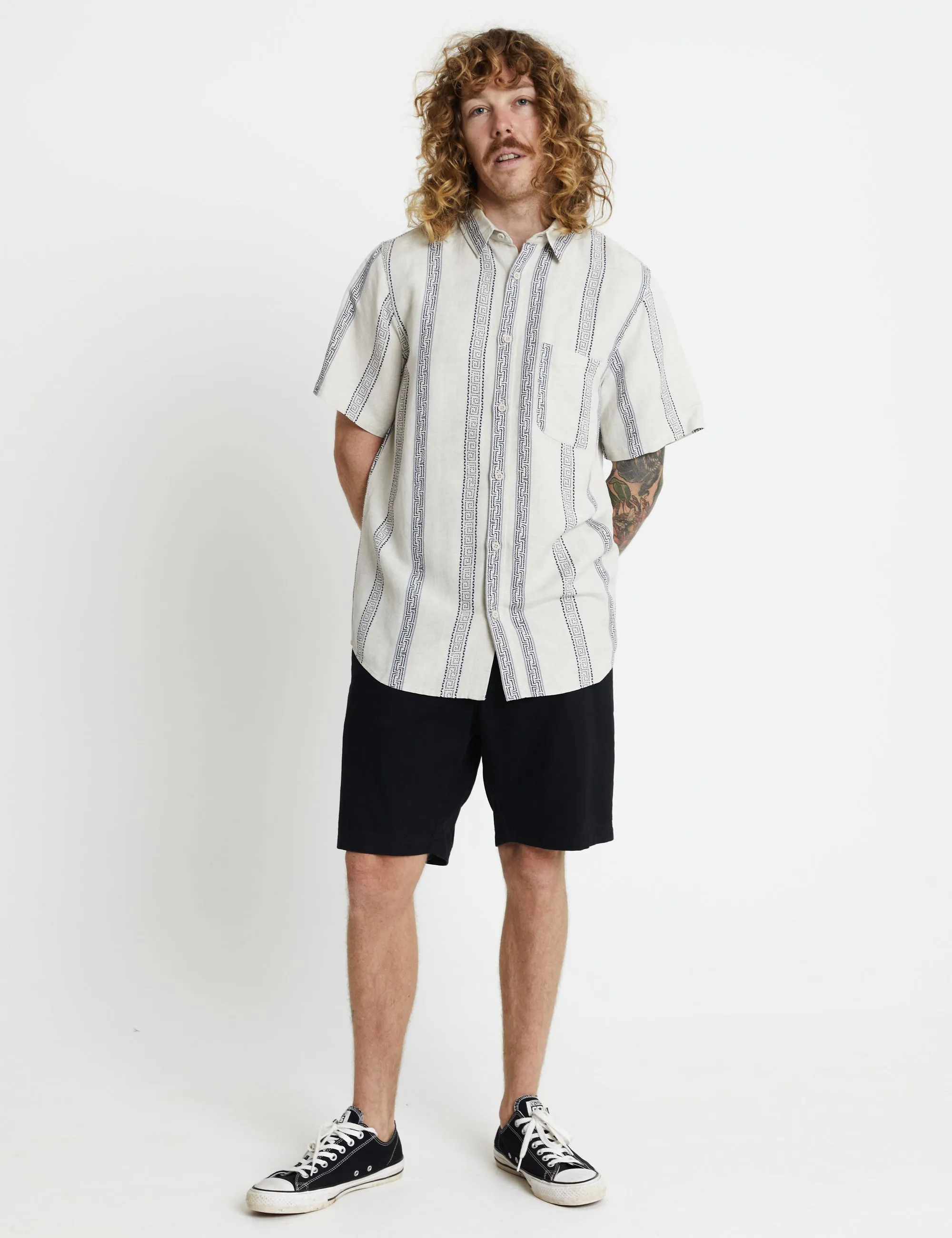 Vista BBQ Shirt - Natural/Navy