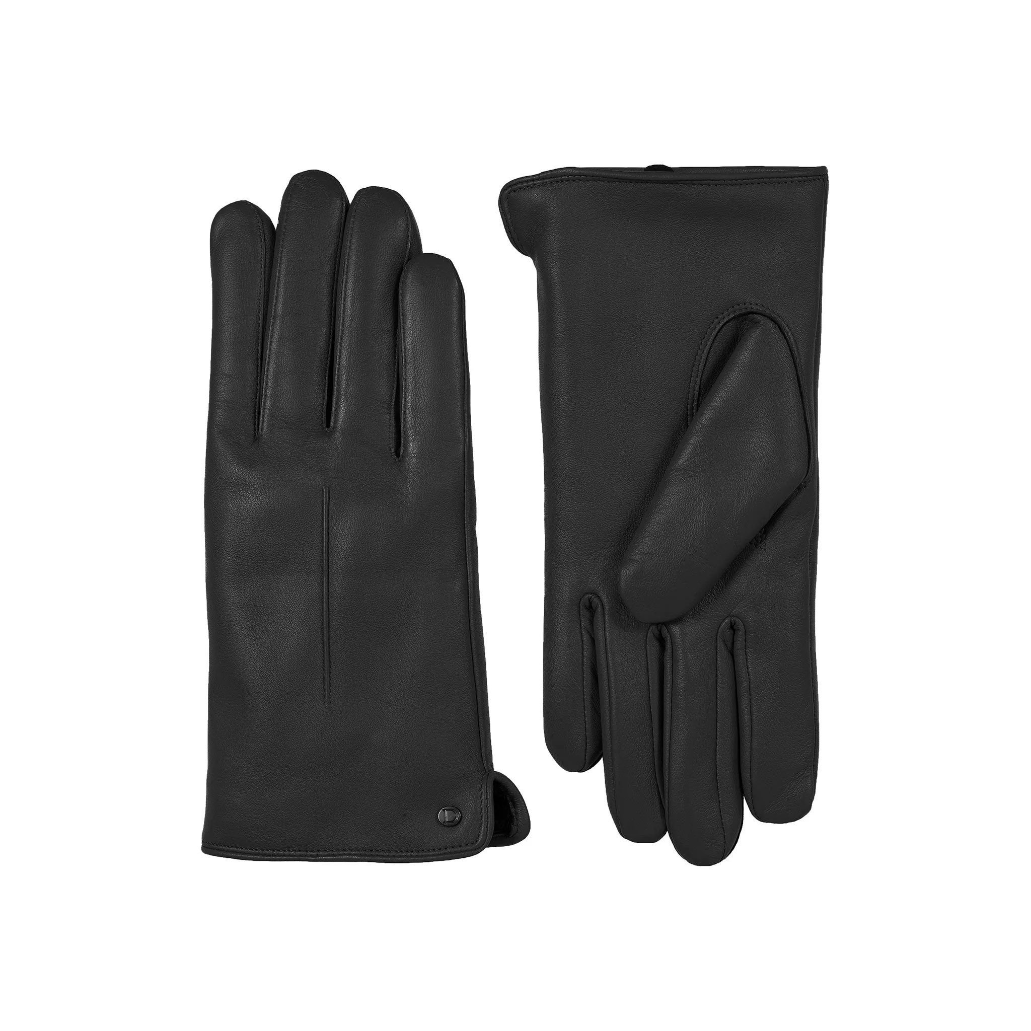 Women’s Touchscreen Single-Point Faux Fur-Lined Leather Gloves